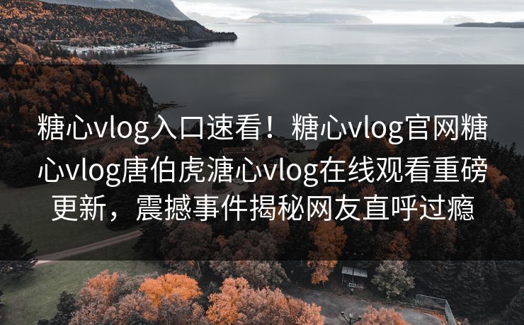 糖心vlog入口速看！糖心vlog官网糖心vlog唐伯虎溏心vlog在线观看重磅更新，震撼事件揭秘网友直呼过瘾
