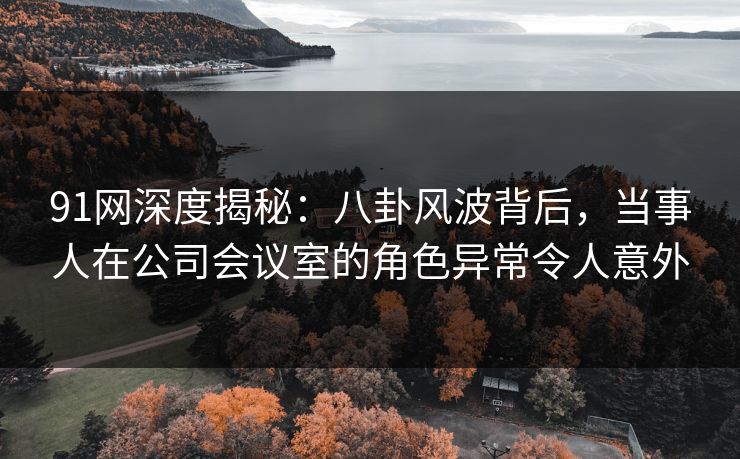 91网深度揭秘：八卦风波背后，当事人在公司会议室的角色异常令人意外