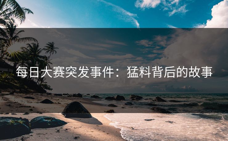 每日大赛突发事件：猛料背后的故事