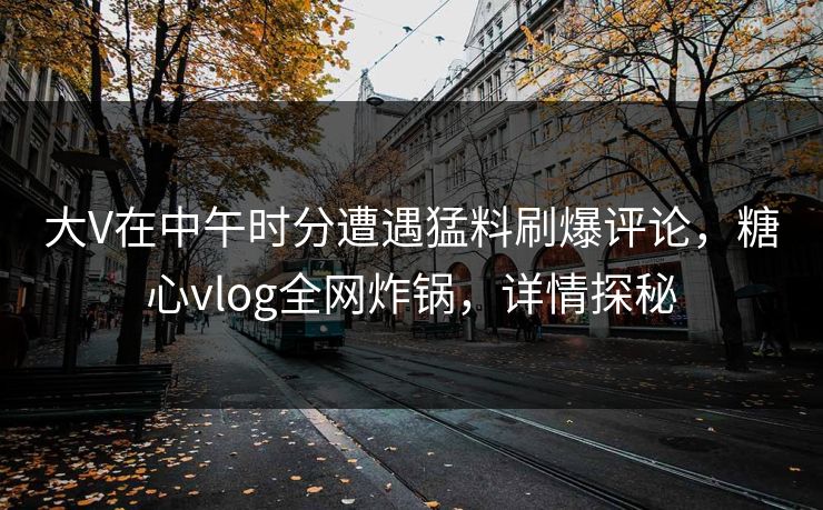 大V在中午时分遭遇猛料刷爆评论,糖心vlog全网炸锅,详情探秘